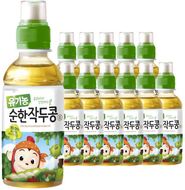 웅진 코코몽 유기농 순한 작두콩차, 200ml, 12개