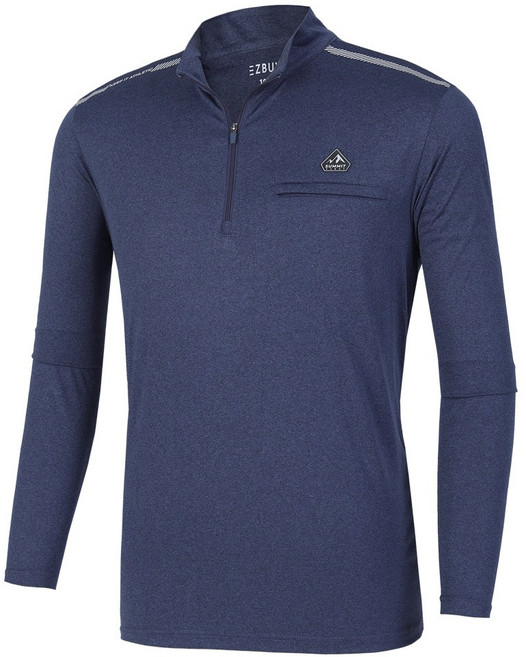 [이지바이] 남성 멜란지 집업 긴팔 티셔츠_작업복 파워모드