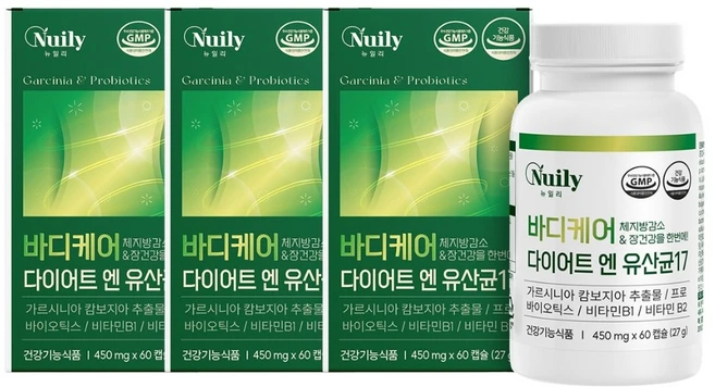 다이어트 유산균 17 6중 복합기능성 탄수화물 지방합성 억제 체지방 감소 장건강 도움, 3개, 60정 - 쿠팡