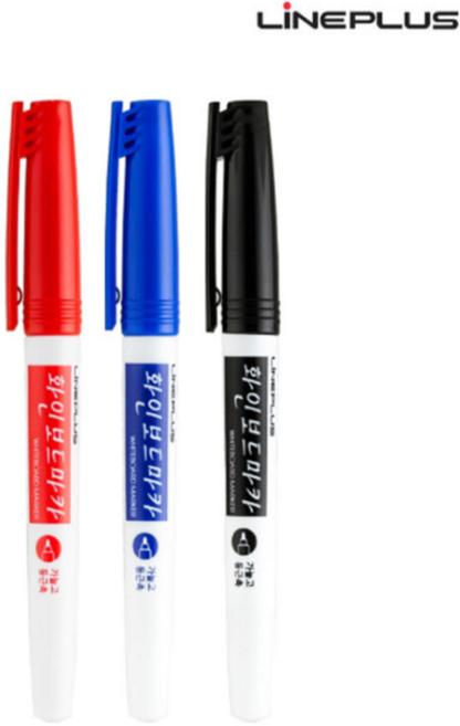 라인플러스 화인 보드마카 2.0mm, 1팩, 블랙+블루+레드