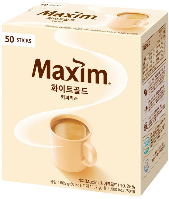 맥심 화이트골드 커피믹스 50T, 11.7g, 50개입, 1개