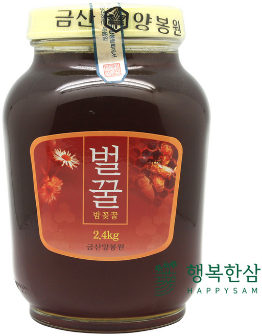 천연 벌꿀 100% 프리미엄 1+ 등급 밤꿀 국산 검사품 2.4kg 유리병, 1개