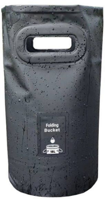 [티케이샵] 휴대용 접이식 물주머니 캠핑 낚시, 1개, 블랙