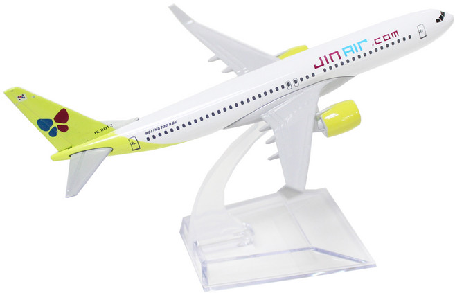 다이캐스트1:400 장식용 항공기 모형 비행기 모형 16CM, 1개, 진에어B737
