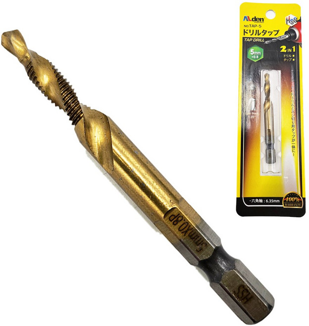 알덴 탭드릴 5mm 비트 임팩용 육각 빗트 TAP-M5, NO.TAP-4(M4x0.7), 1개