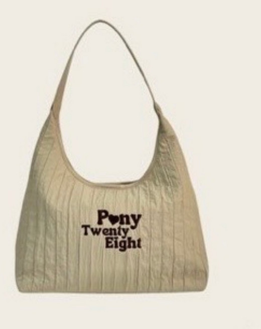 Pony Twenty Eight 皺紋尼龍 Hobo 肩背包