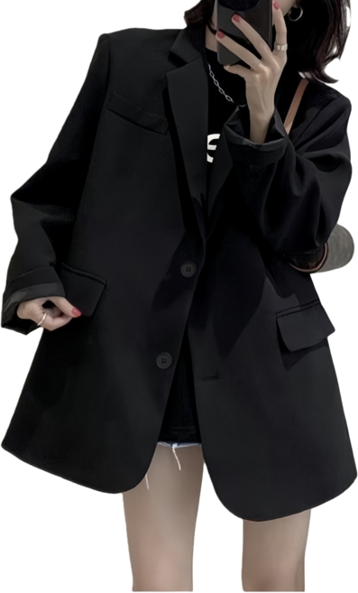 Makone 여성 클래식 싱글 슬림 투버튼 자켓 캐주얼 정장자켓
