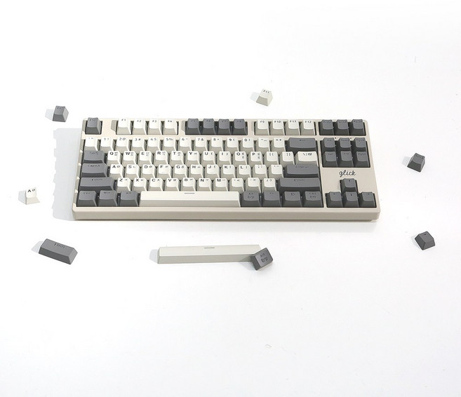 지클릭커 레트로 PBT 키캡 104키 이중사출 OEM 염료승화 한영각인