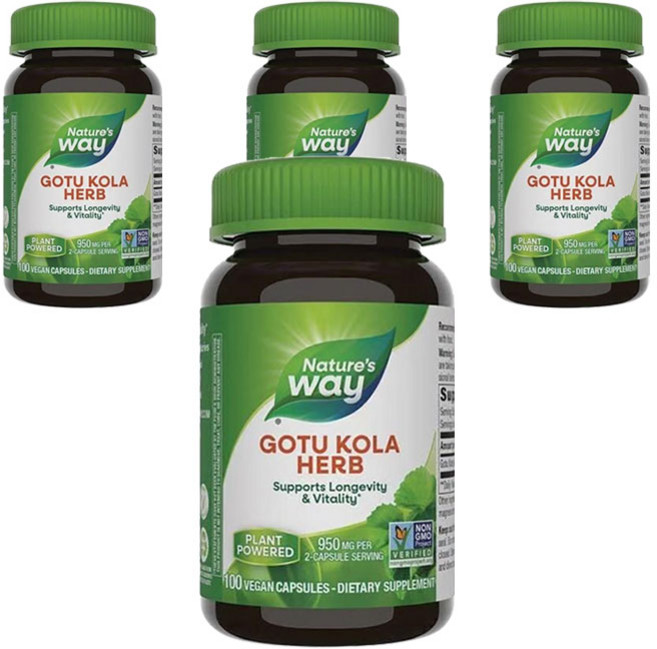 네이쳐스웨이 고투 쿨라 허브 950mg 베지테리안 캡슐, 100정, 4개