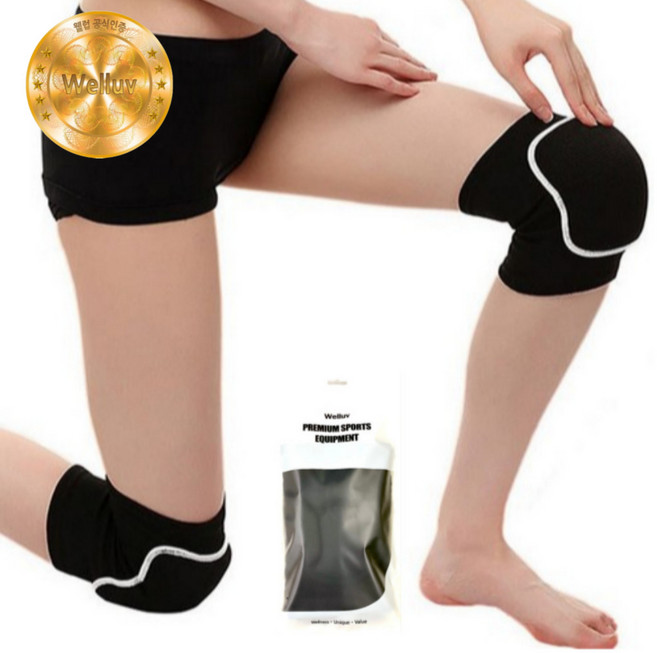 쿠션 무릎보호대, 1세트, 블랙