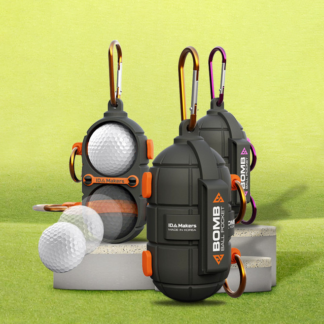 아이디메이커스 안전핀을 당겨봐 볼이 자동으로 쏙 수류탄 골프공 파우치 2구, 핑크, 1개