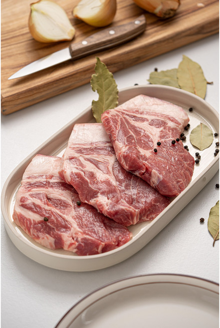 [더나은축산유통] 제주도 산지직송 흑돼지목살(흑돈미박목심) 구이용 1cm, 1개, 500g