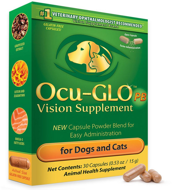 오큐글로 고양이 소형견 30캡슐 파우더 강아지 눈영양제, 30정, 눈물개선/눈건강, 1개