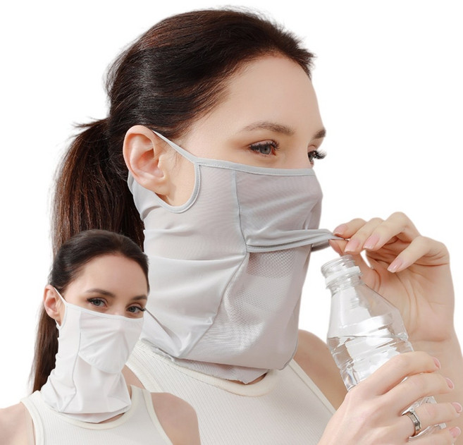 여성 얼굴 햇빛 가리개 골프 마스크 오픈형 1+1, 2개, 화이트1+그레이1