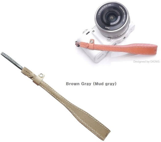디그니스 번지 카메라스트랩 가죽스트랩, 브라운그레이, 1개