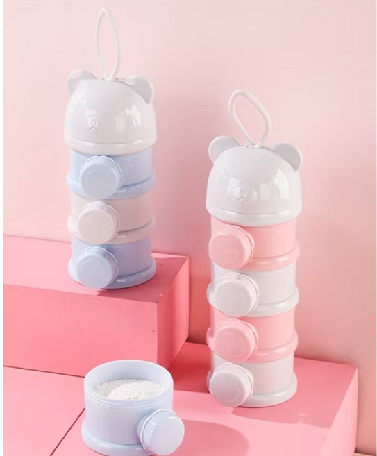 코지베베 곰돌이 4단 분유 케이스 디스펜서, 1개, 핑크