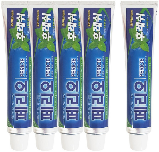 [자취몰]페리오 뉴 후레쉬 치약 150g 호텔 가정에서 많이쓰는 상쾌한치약, 5개