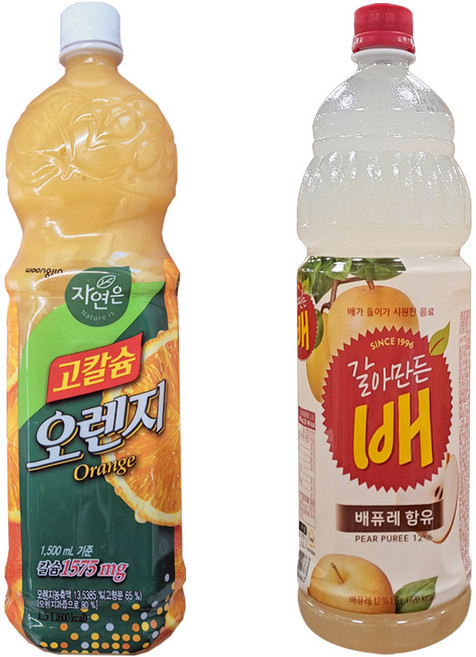 고칼슘오렌지1.5L x (3개)+갈아만든배1.5L x (3개) (총6패트), 1.5L, 1세트