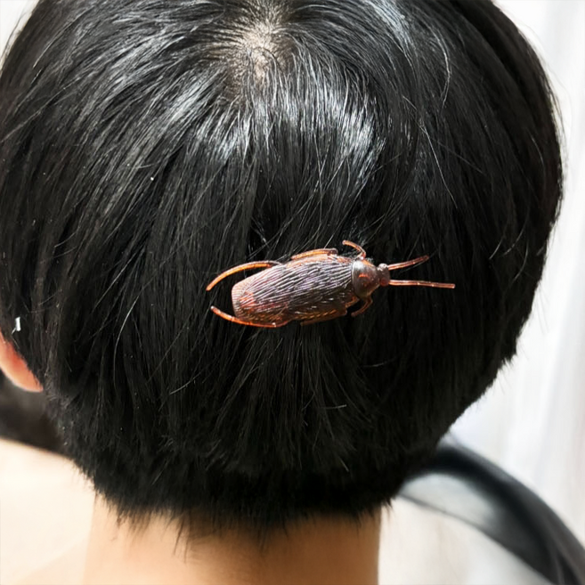 SANS 할로윈 소품 엽기 바퀴벌레 모형 목걸이 집게 핀 뱃지 파티 용품, 1개, 바퀴벌레핀