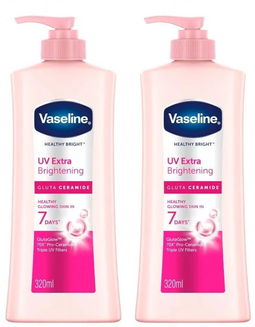 바세린 헬시 브라이트 UV 엑스트라 브라이트닝 바디로션, 2개, 320ml - 쿠팡