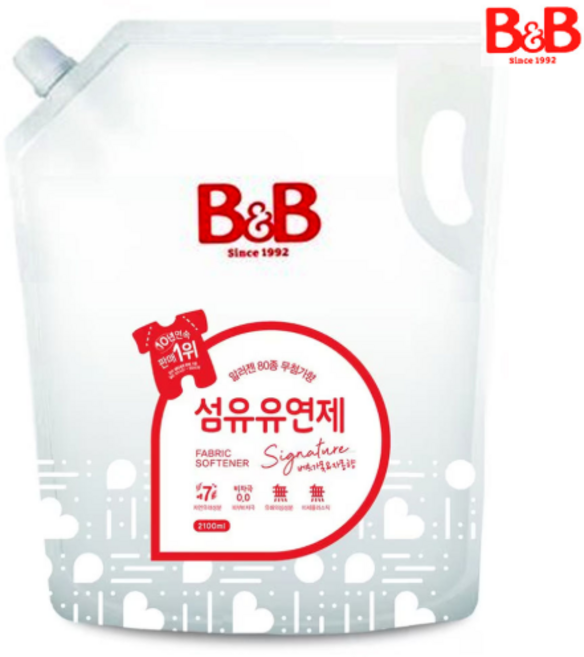 비앤비 섬유유연제 베르가못 자몽향 리필형 2.1L, 1개