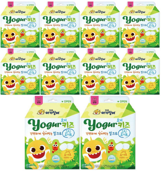 핑크퐁 아기상어 요거키즈 밀크&그릭요거트 캔디, 10개, 40g