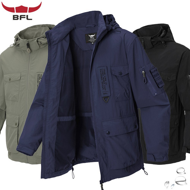[샤인힐즈] 봄가을 BF 고급 안감 멀티포켓 컴포트 탈부착 후드 자켓 BFL9700