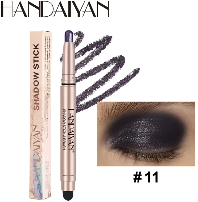 스모키 다크 블랙 아이 섀도우 펜슬 스틱 방수 진주 빛 매트 메탈릭 글리터 아이 섀도우 형광펜 메이크업, 05 B11