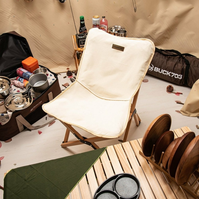 BUCK703 원목 경량 캠핑의자 (+가방포함), 1개