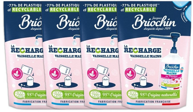 Briochin 브리오신 손세정제 주방세제 Dishwashing Liquid 450ml 4개 라즈베리향 리필