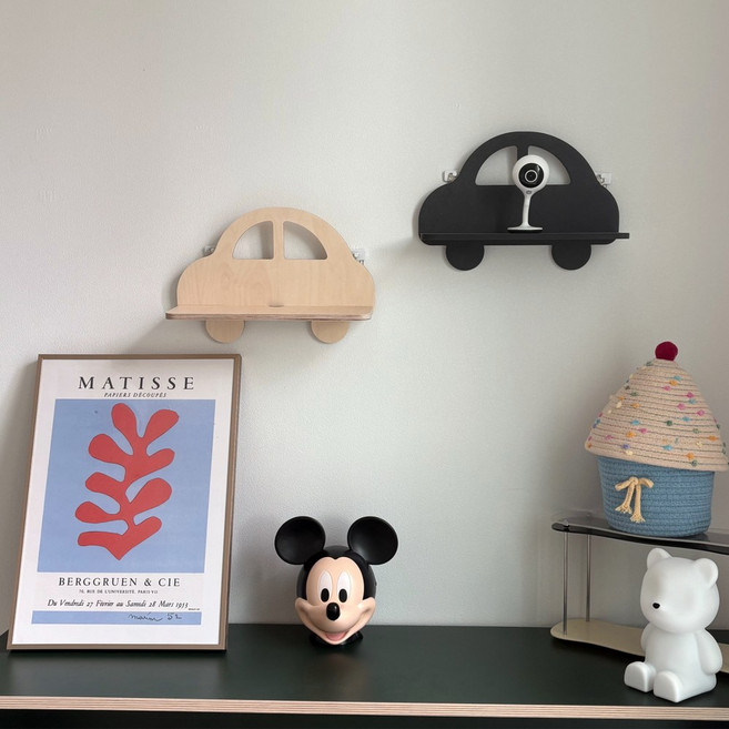 플로우홈 빠방 홈캠 거치대 무타공 벽 수납 원목 거실 장식 벽걸이 우드 꼭꼬핀 선반 받침대, 1개, 우드 빠방