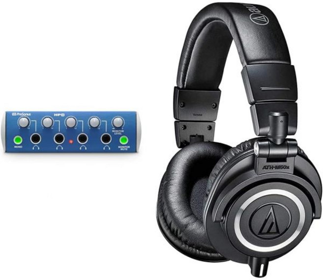 PreSonus HP4 4채널 소형 헤드폰 증폭기, HP4_Amplifier + Headphones, 1개