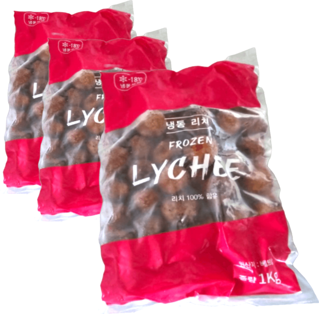 열대과일 냉동 리치 청량 달달 디저트, 기본, 3개, 1kg