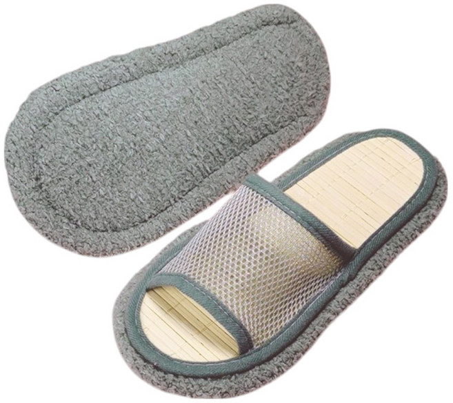 대나무 메쉬 망사 매트 바닥 청소 걸레 슬리퍼 가정 사무실 실내화