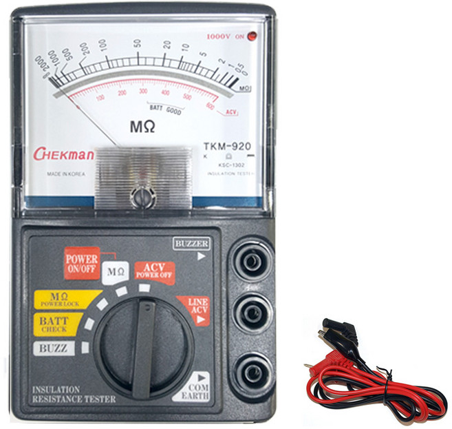 절연저항계 메가 누전테스터기 TKM-920 1000V 2000M옴 인슐레이션 아날로그, 1세트