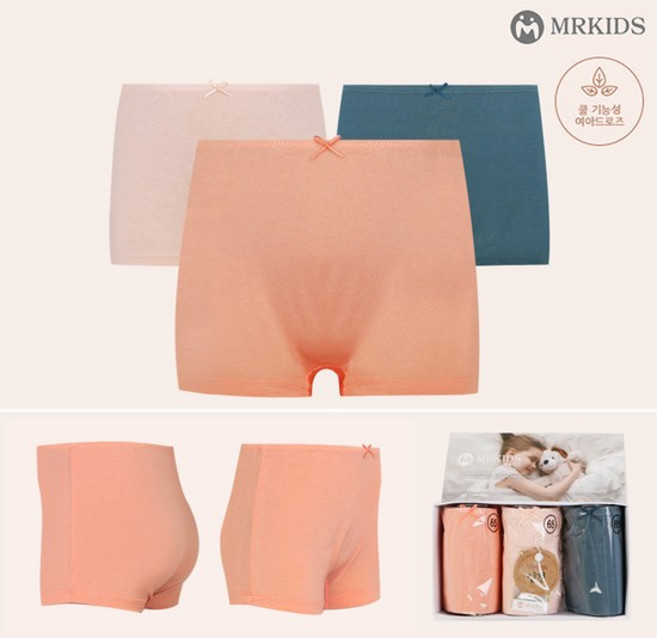물랑루즈 물랑루즈 주니어 아띠 인견 여아 드로즈 아동 사각 팬티 속바지 3매입 세트