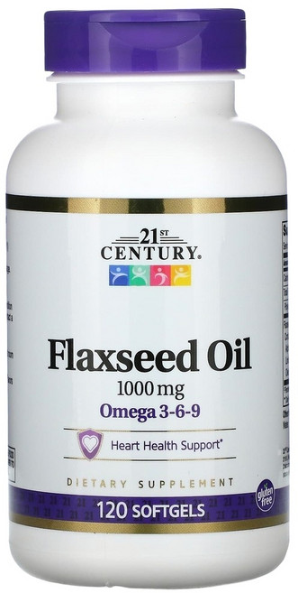 아마씨 플랙시드 오일 1000mg 120소프트젤 21세기센트리, 21stCentury아마씨오일1000mg소프트젤120정, 120정, 1개