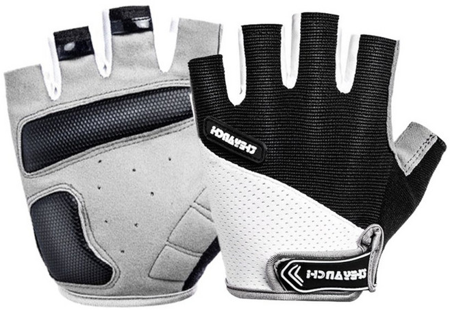 그레나 자전거 반장갑 싸이클 라이딩장갑 스포츠 반장갑 핑거리스 장갑 고급형, 1개, 블랙