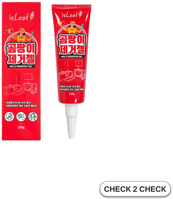 isLeaf 強效除霉凝膠 韓國製 除霉膏 除黴劑 去霉劑 牆面縫細清潔 浴廁, 1個, 120g/入