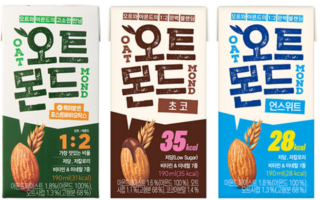 오트몬드 각8개씩 언스위트 오리지널 초코 190ml, 24개