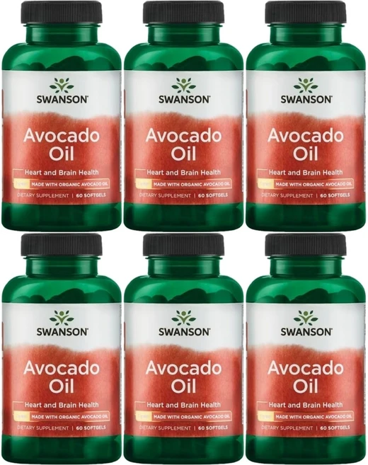 스완슨 아보카도 오일 1000mg, 60정, 6팩 - 쿠팡