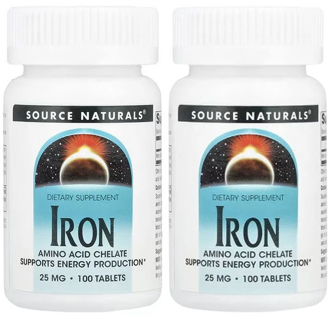 소스 내추럴스 철분 25mg, 2개, 100정 - 쿠팡