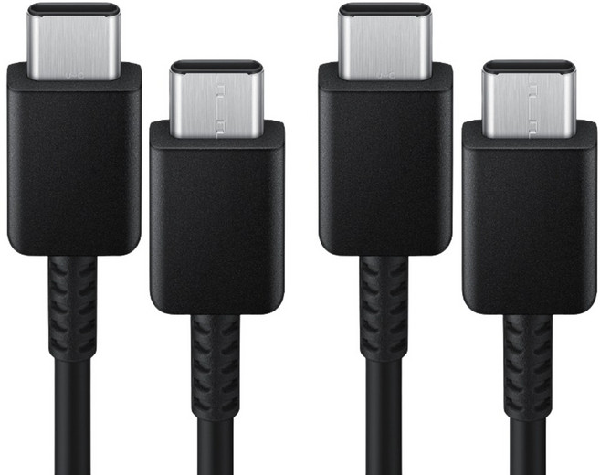 [neonp] 1+1 삼성전용 C to C 초고속 충전케이블 스마트폰 갤럭시 탭 최신기종 호환, 2개, 블랙, 180cm