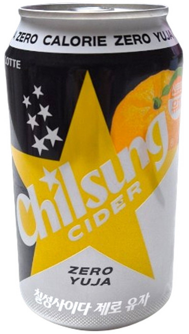 롯데칠성음료 칠성사이다 제로 유자 맛 뚱캔, 1개, 355ml