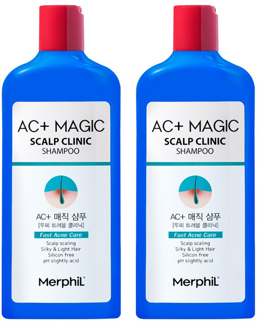 메르필 지루성 두피 약산성 샴푸 / 두피트러블 / 비듬 / 두피 스케일링 / AC+매직샴푸, 310ml, 2개