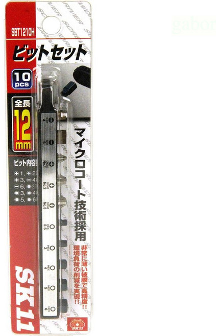 日本SK11 極短起子頭10件組 SBT1210H 全長僅12mm 十字 一字 內六角 狹窄空間, 1個
