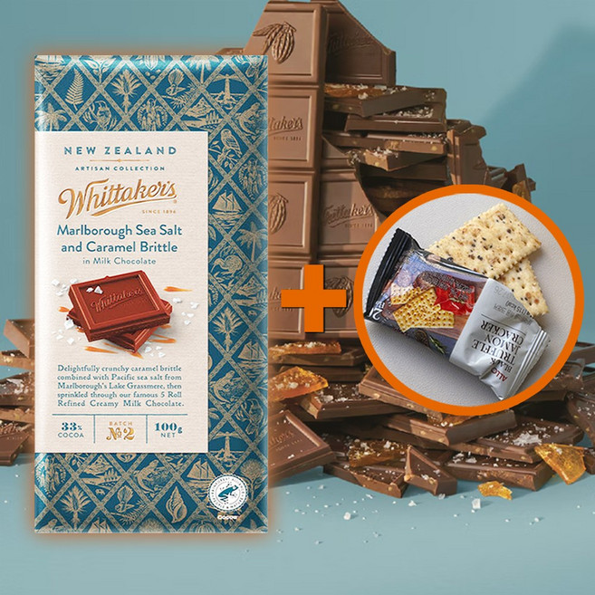 휘태커스 뉴질랜드 초콜릿 씨솔트 카라멜 발렌타인데이 선물 + 하몽크래커, 1개, 100g