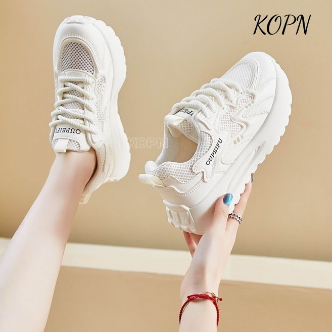 KOPN 통풍망면 라지 봄가을 미끄럼 방지 아칸화 캐주얼 운동화 러닝화 여자