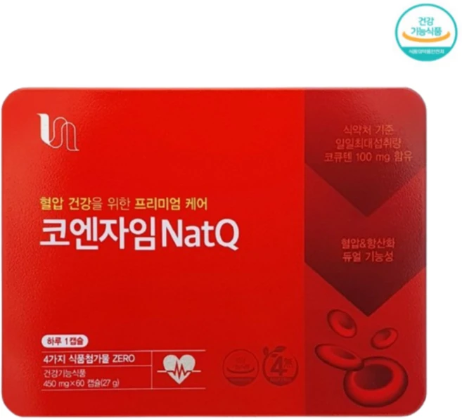 비타민하우스 혈압 건강을 위한 프리미엄 케어 코엔자임 NatQ, 60정, 1개 - 쿠팡