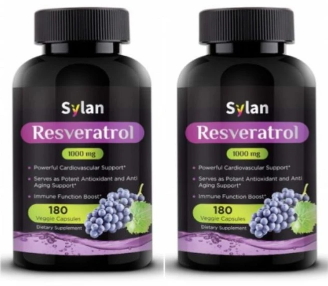 Sylan 실란 트렌스 레스베라트롤 1000mg Resveratrol 180베지캡슐 2팩, 2개, 180정 - 쿠팡